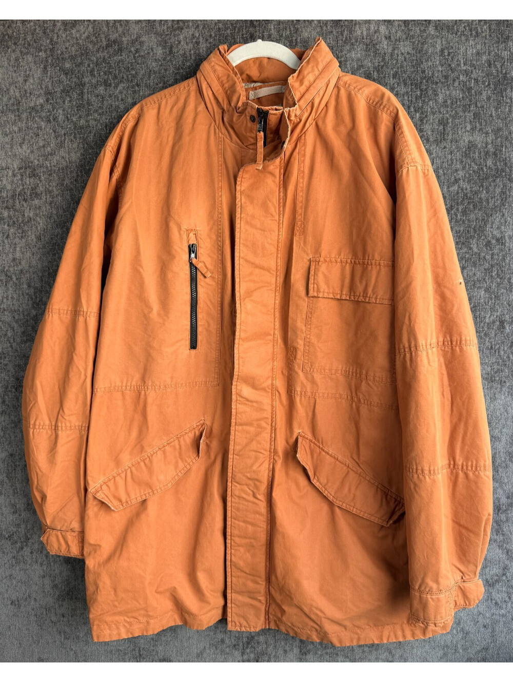 The Territory Ahead Jacket Mens XL Tall Orange Canvas Field Safari Coat Heavy